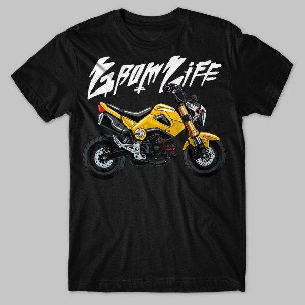 Honda MSX125 Grom Life T-shirt Yellow Merchandise & Clothing Motorcycle Apparel