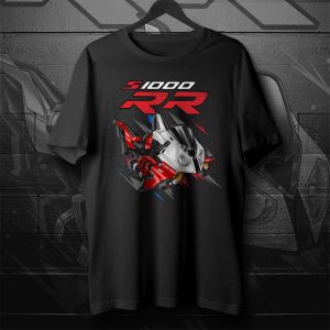 BMW S1000RR Shark T-shirt 2012-2013 Racing Red & Alpine White, Motorrad S-Series Motorcycle Merchandise & Clothing