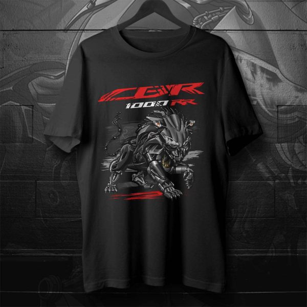 T-shirt Honda CBR1000RR Lion 2008 Black & Metallic Grey Merchandise & Clothing Motorcycle Apparel