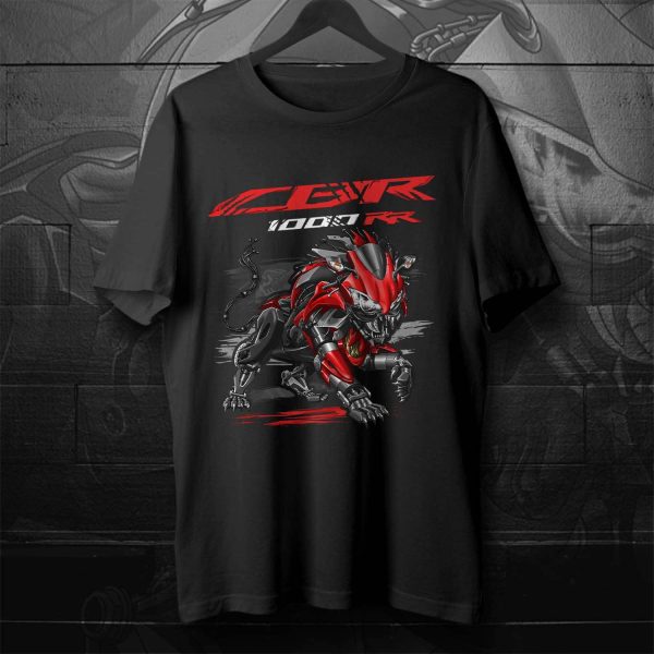 T-shirt Honda CBR1000RR Lion 2008 Candy Glory Red Merchandise & Clothing Motorcycle Apparel