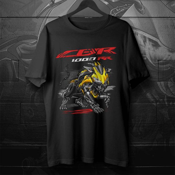 T-shirt Honda CBR1000RR Lion 2008 Pearl Yellow & Black Merchandise & Clothing Motorcycle Apparel