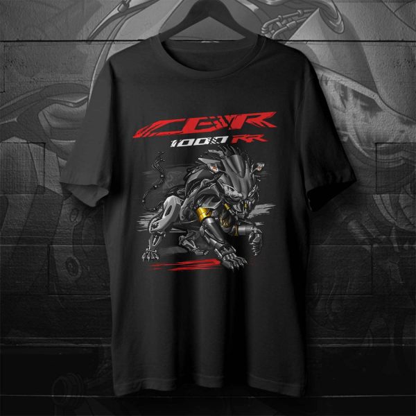 T-shirt Honda CBR1000RR Lion 2010 Graphite Black Merchandise & Clothing Motorcycle Apparel