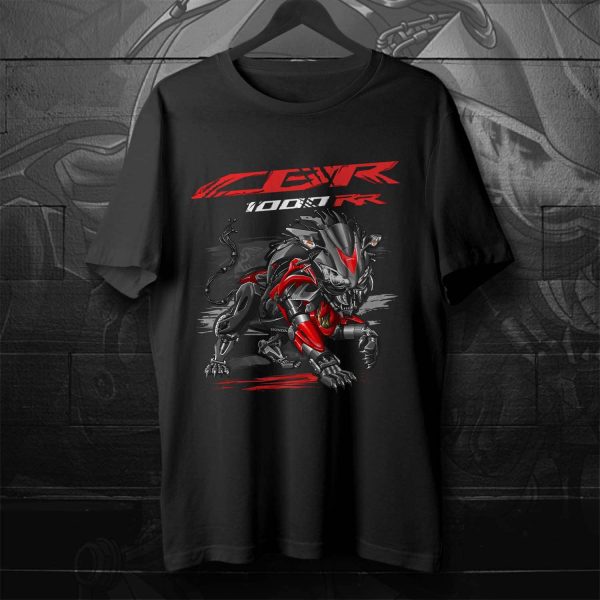 T-shirt Honda CBR1000RR Lion 2010 Red & Black Merchandise & Clothing Motorcycle Apparel