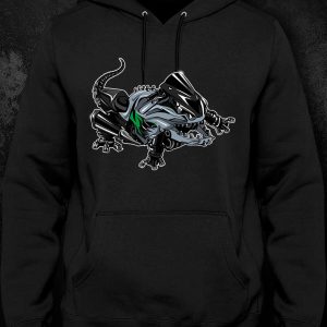 Hoodie Kawasaki Ninja ZX14R Lizard 2021 Storm Gray & Diablo Black Merchandise & Clothing Motorcycle Apparel