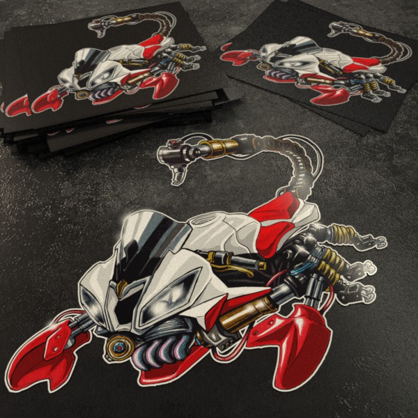 Yamaha YZF-R6 Scorpion Stickers White-Red Merchandise & Clothing Motorcycle Apparel