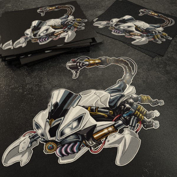 Yamaha YZF-R6 Scorpion Stickers White Merchandise & Clothing Motorcycle Apparel