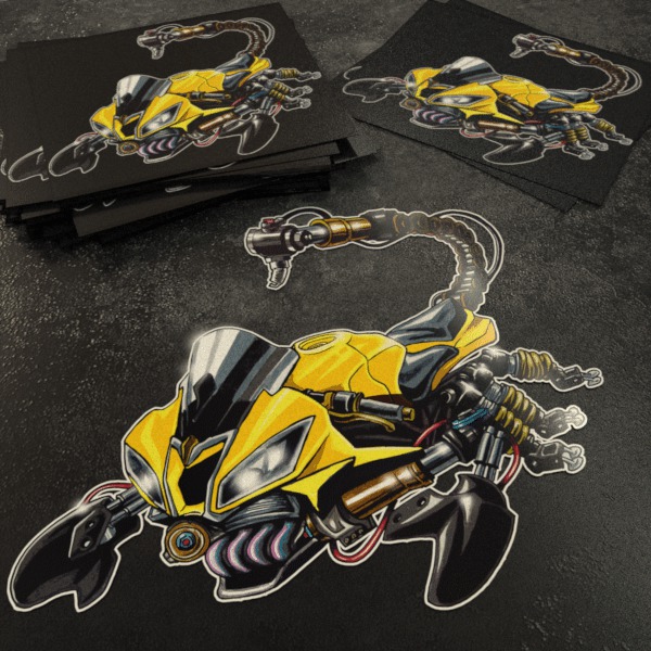 Yamaha YZF-R6 Scorpion Stickers Yellow Merchandise & Clothing Motorcycle Apparel
