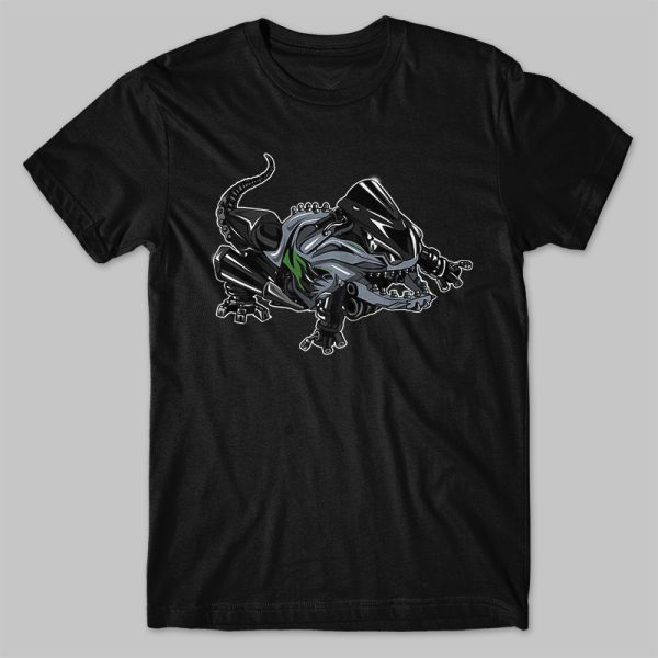 T-shirt Kawasaki Ninja ZX14R Lizard 2021 Storm Gray & Diablo Black Merchandise & Clothing Motorcycle Apparel