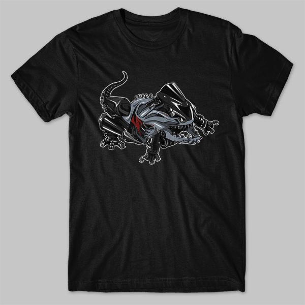 T-shirt Kawasaki Ninja ZX14R Lizard 2022 Storm Gray & Diablo Black Merchandise & Clothing Motorcycle Apparel