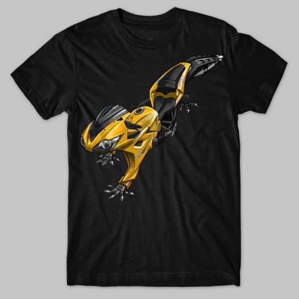 T-shirt Triumph Daytona 675 Gecko Yellow Merchandise & Clothing Motorcycel Apparel
