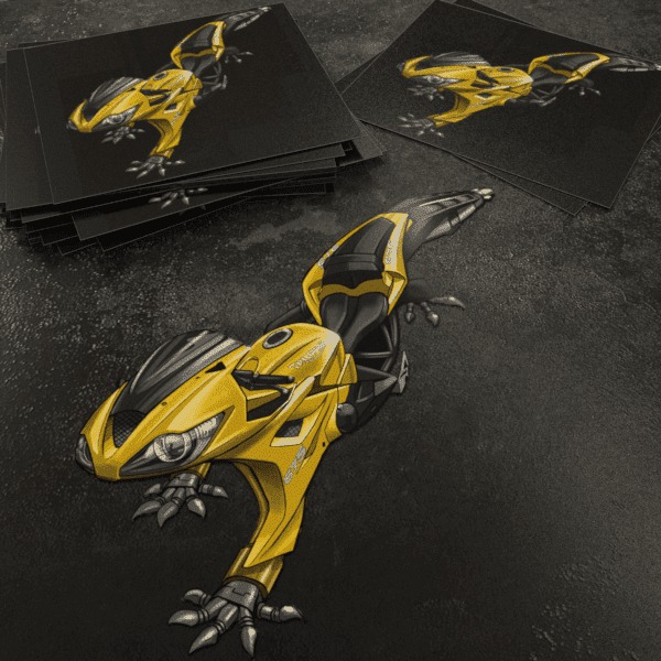 Stickers Triumph Daytona 675 Gecko Scorched Yellow Merchandise & Clothing Motorcycle Apparel