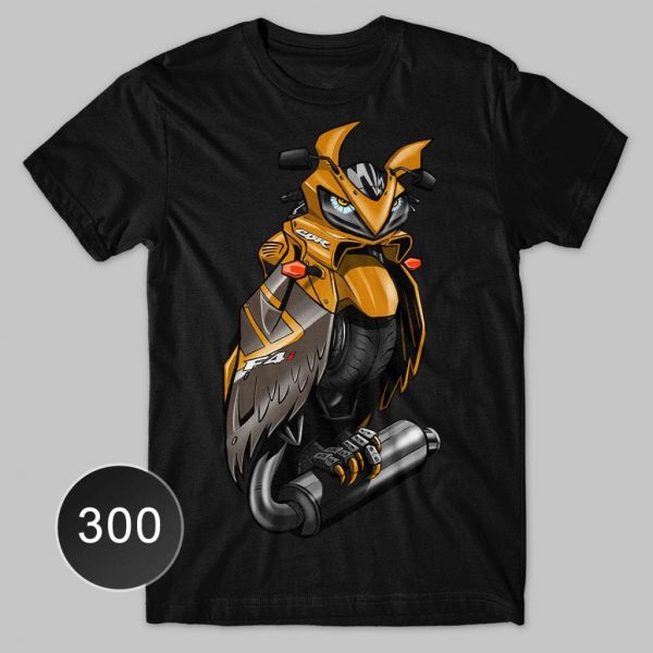 T-shirt Honda CBR600F4i Owl Pearl Yellow & Metallic Titanium Merchandise & Clothing Motorcycle Apparel