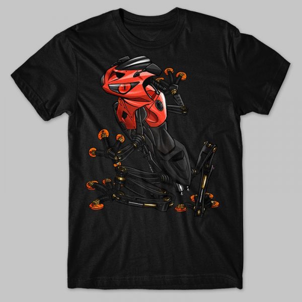 T-shirt Kawasaki Ninja ZX6R Frog Magma Red Merchandise & Clothing Motorcycle Apparel