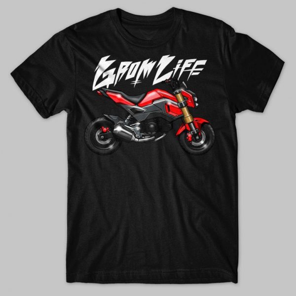 T-shirt Honda MSX125 Grom Life Red Merchandise & Clothing