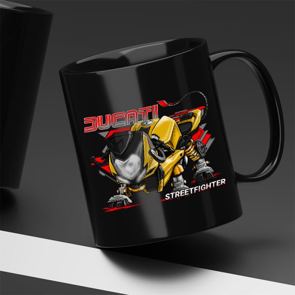 Black Mug Ducati Streetfighter Bull Yellow Merchandise & Clothing Motorcycle Apparel