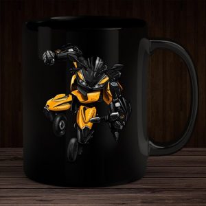 Black Mug Yamaha YZF-R15 V3 Transformer Yellow Merchandise & Clothing Motorcycle Apparel