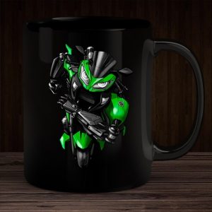 Black Mug Kawasaki Ninja 300 Transformer Lime Green & Ebony Merchandise & Clothing Motorcycle Apparel