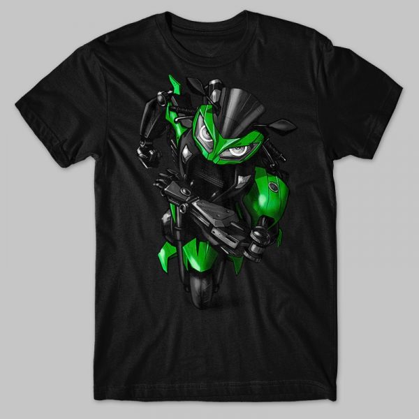 T-shirt Kawasaki Ninja 300 Transformer Lime Green & Ebony Merchandise & Clothing Motorcycle Apparel