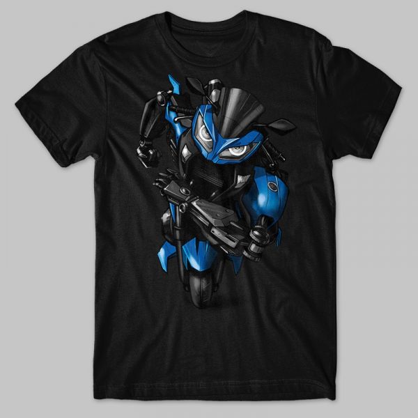 T-shirt Kawasaki Ninja 300 Transformer Candy Plasma Blue Merchandise & Clothing Motorcycle Apparel