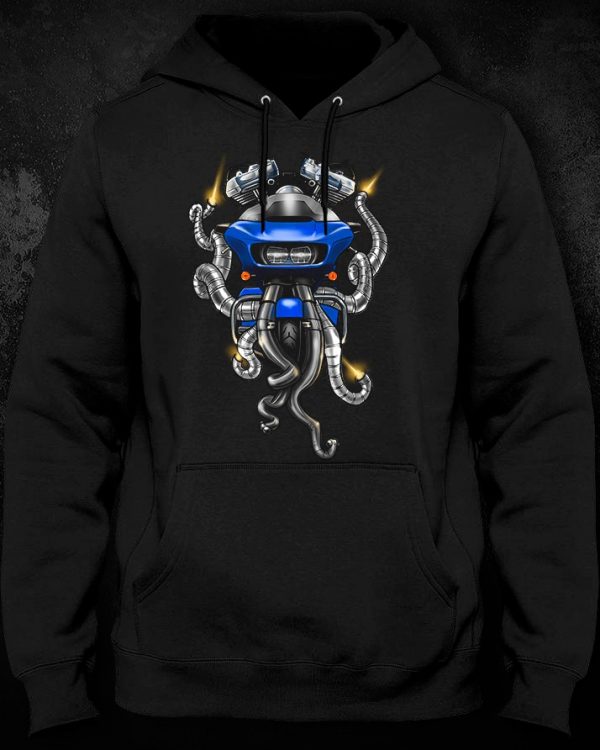 Hoodie Road Glide Octopus Blue Merchandise & Clothing Motorcycle Apparel