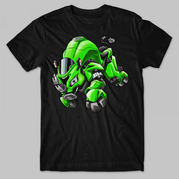 T-shirt Kawasaki Ninja ZX10R Rhino 2019 Lime Green Merchandise & Clothing Motorcycle Apparel