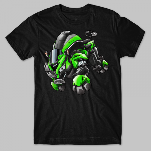 T-shirt Kawasaki Ninja ZX10R Rhino 2016-2017 Lime Green Merchandise & Clothing Motorcycle Apparel