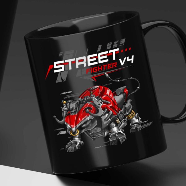 Black Mug Ducati Streetfighter V4 Bull 2020-2022 Ducati Red Merchandise & Clothing Motorcycle Apparel