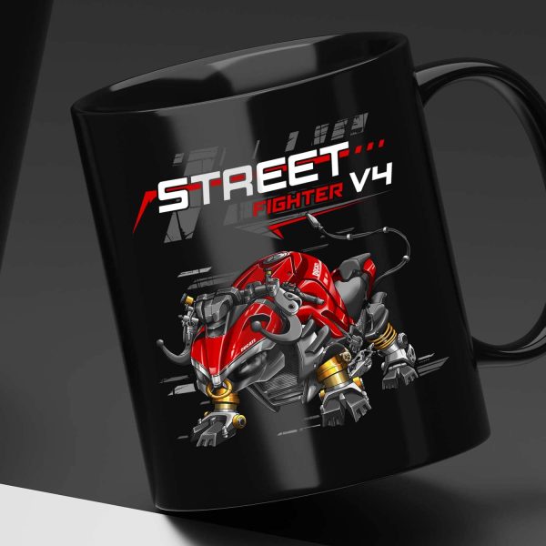 Black Mug Ducati Streetfighter V4 Bull 2020-2022 S Ducati Red Merchandise & Clothing Motorcycle Apparel