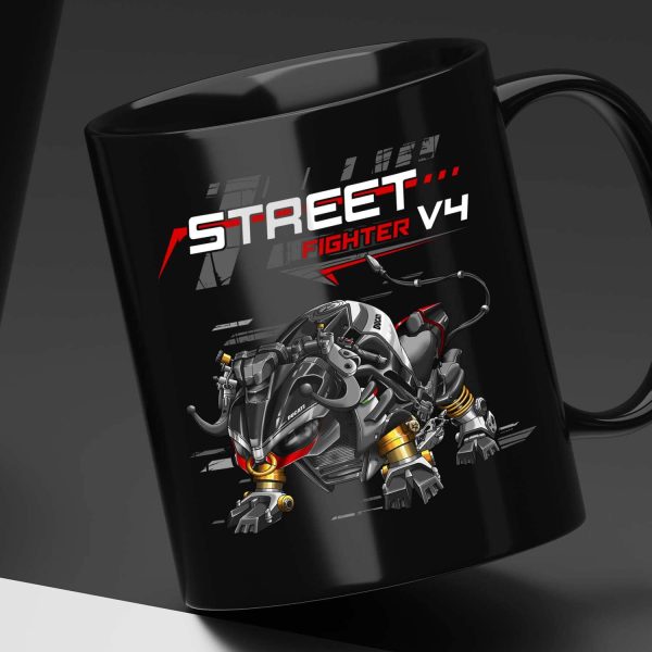 Black Mug Ducati Streetfighter V4 Bull 2023 SP2 Winter Test Merchandise & Clothing Motorcycle Apparel