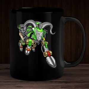 Black Mug Kawasaki ER6n Aries Candy Lime Green & Metallic Spark Black Merchandise & Clothing Motorcycle Apparel