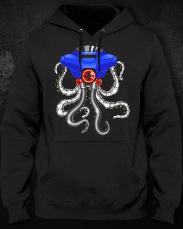 Hoodie Harley Street Glide Octopus Blue Merchandise & Clothing Motorcycle Apparel