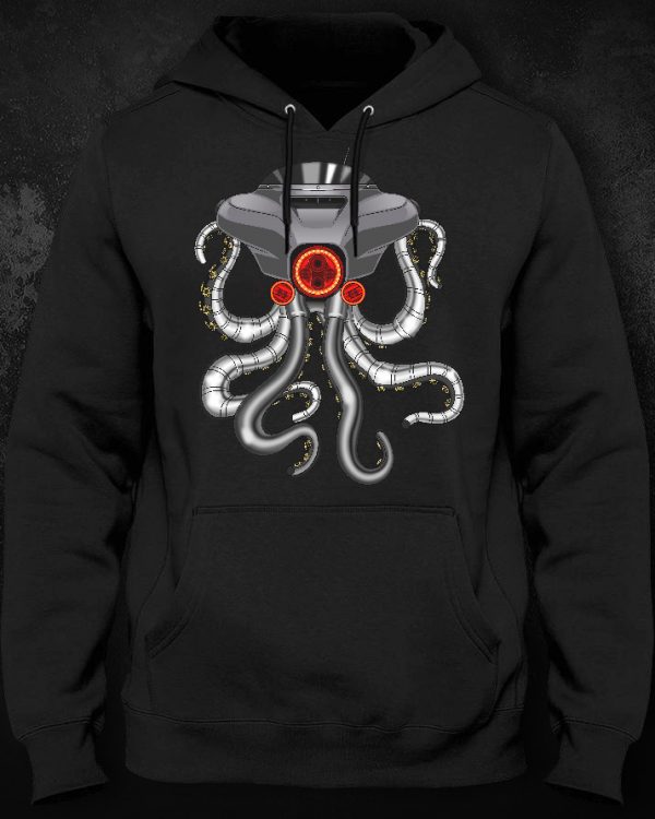 Hoodie Harley Street Glide Octopus Gray Merchandise & Clothing Motorcycle Apparel