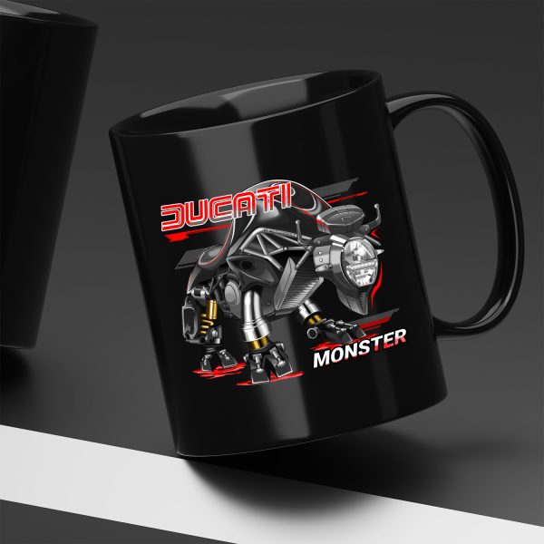 Black Mug Ducati Monster 1200 Bison 2015-2019 R Thrilling Black Merchandise & Clothing