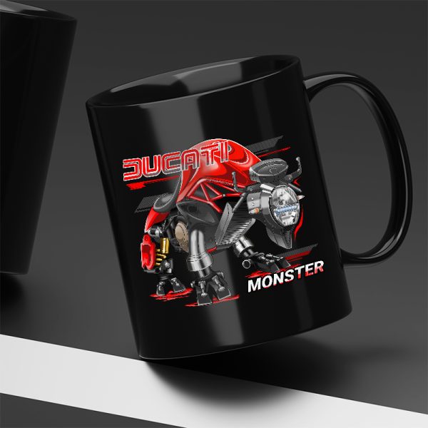Black Mug Ducati Monster 1200 Bison 2014-2016 Ducati Red Merchandise & Clothing
