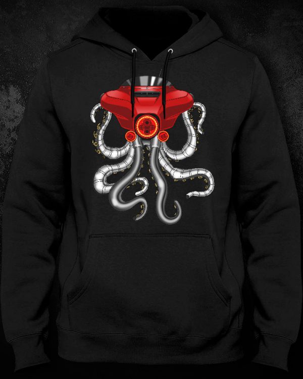 Hoodie Harley Street Glide Octopus Red Merchandise & Clothing Motorcycle Apparel