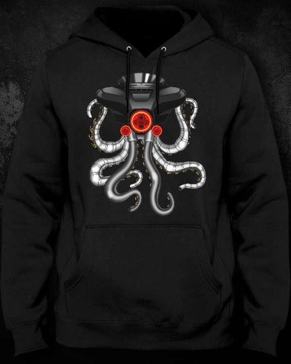 Hoodie Harley Street Glide Octopus Black Merchandise & Clothing Motorcycle Apparel
