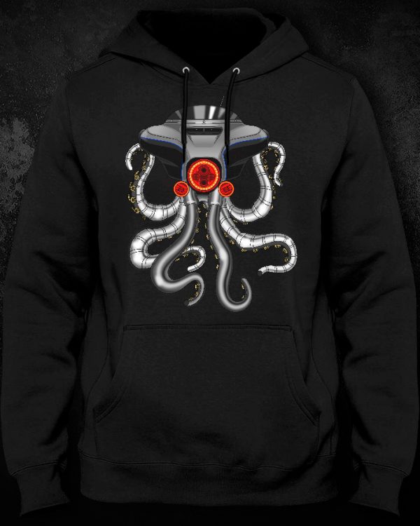 Hoodie Harley Street Glide Octopus Black Gray Merchandise & Clothing Motorcycle Apparel