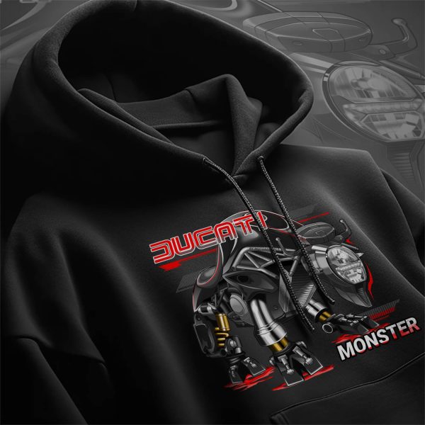 Hoodie Ducati Monster 1200 Bison 2015-2019 R Thrilling Black Merchandise & Clothing