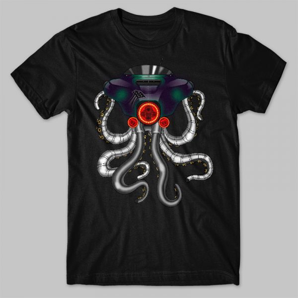 T-shirt Harley Street Glide Octopus Blue-Green Merchandise & Clothing Motorcycle Apparel