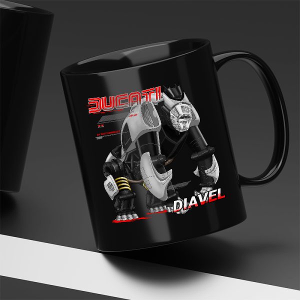 Black Mug Ducati Diavel Gorilla White Merchandise & Clothing