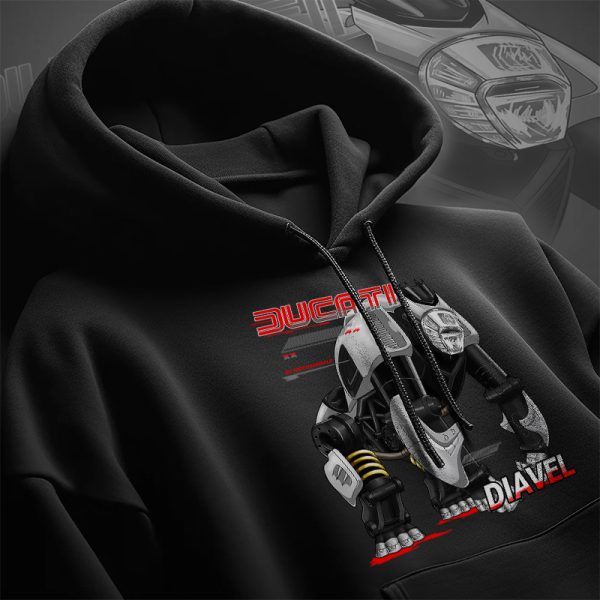Hoodie Ducati Diavel Gorilla White Merchandise & Clothing