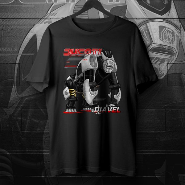 T-Shirts Ducati Diavel Gorilla White Merchandise & Clothing