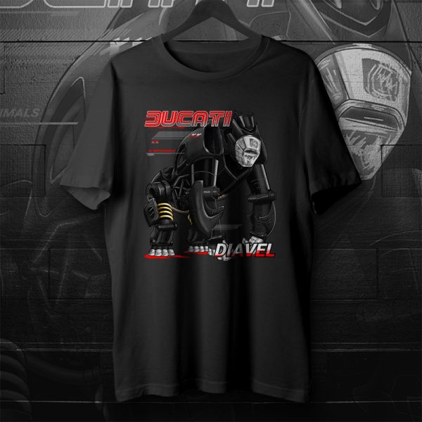 T-Shirts Ducati Diavel Gorilla Black Merchandise & Clothing
