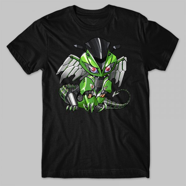 T-shirt Kawasaki Ninja ZX6R Dragonbike Lime Green Merchandise & Clothing