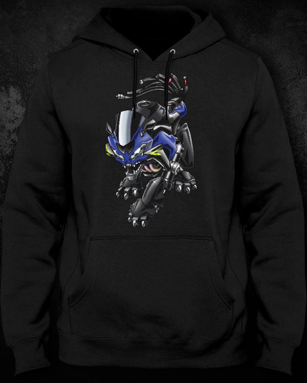 Hoodie Kawasaki Ninja ZX6R Beast Twilight Blue Merchandise & Clothing Motorcycle Apparel