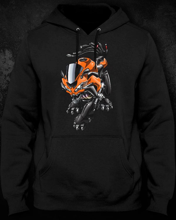 Hoodie Kawasaki Ninja ZX6R Beast Furnace Orange & Spark Black Merchandise & Clothing Motorcycle Apparel
