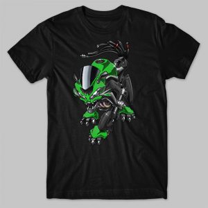 T-shirt Kawasaki Ninja ZX6R Beast Full Green Merchandise & Clothing Motorcycle Apparel