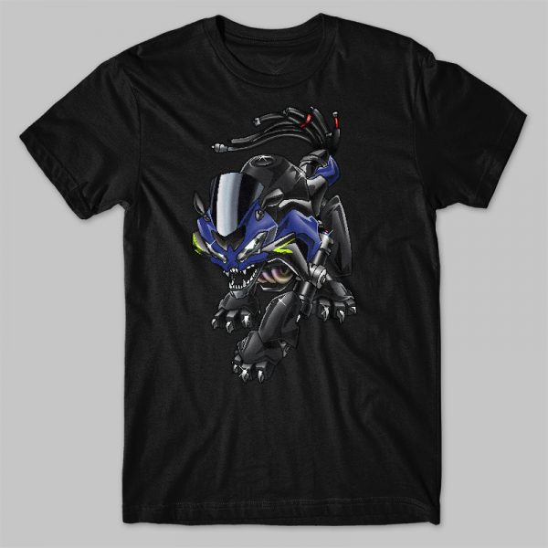 T-shirt Kawasaki Ninja ZX6R Beast Twilight Blue Merchandise & Clothing Motorcycle Apparel
