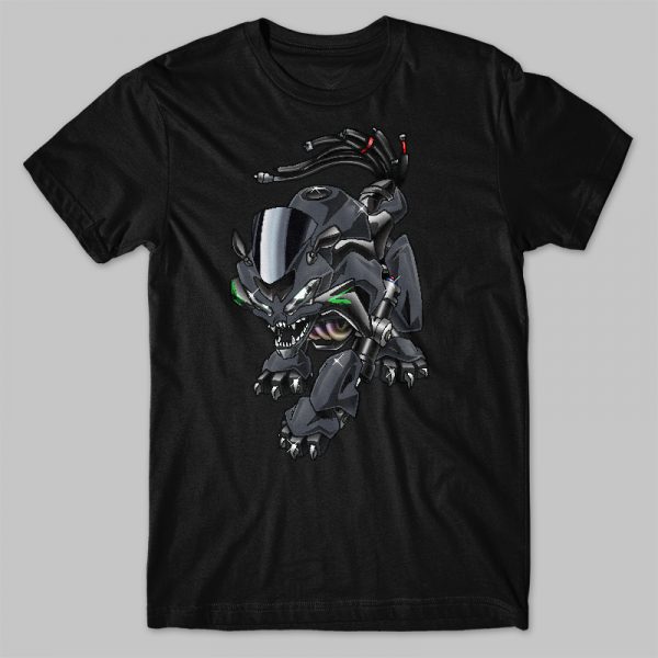 T-shirt Kawasaki Ninja ZX6R Beast Pearl Storm Gray Merchandise & Clothing Motorcycle Apparel