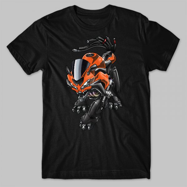 T-shirt Kawasaki Ninja ZX6R Beast Furnace Orange & Spark Black Merchandise & Clothing Motorcycle Apparel